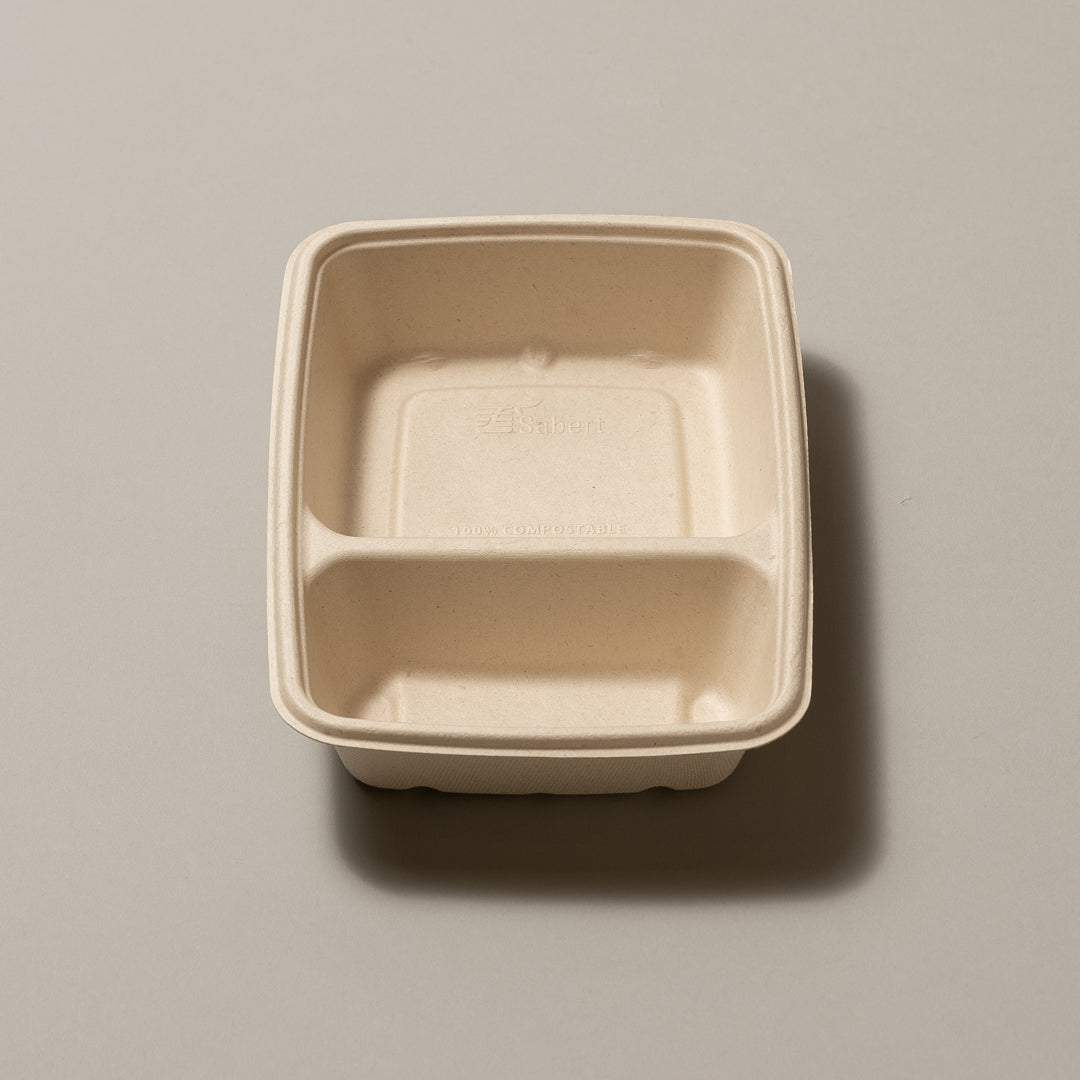 SBT-22.8x16.5cm2区切りパルプトレイ(300入) ¥64.9/個