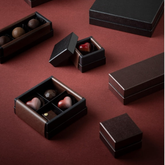チョコレートギフトボックス  COMBI A CASE 1ヶ用/2仕切/3仕切/4仕切/5仕切/6仕切/9仕切/10仕切/12仕切/15仕切/20仕切 ブラック・ワインレッド (20個)