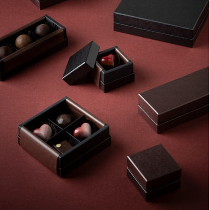 チョコレートギフトボックス  COMBI A CASE 1ヶ用/2仕切/3仕切/4仕切/5仕切/6仕切/9仕切/10仕切/12仕切/15仕切/20仕切 ブラック・ワインレッド (20個)