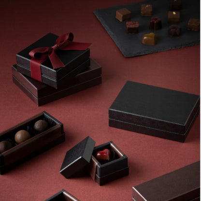チョコレートギフトボックス  COMBI A CASE 1ヶ用/2仕切/3仕切/4仕切/5仕切/6仕切/9仕切/10仕切/12仕切/15仕切/20仕切 ブラック・ワインレッド (20個)