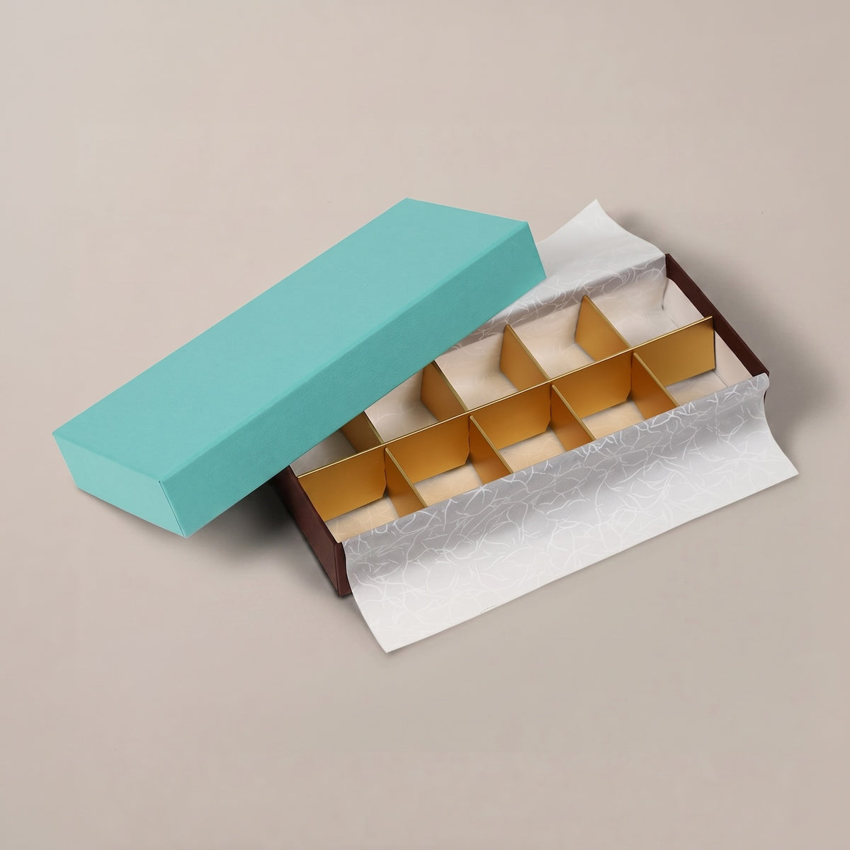 チョコレートギフトボックス  FEATHER CASE 4仕切/6仕切/8仕切/10仕切  ブルー・オレンジ (20個)