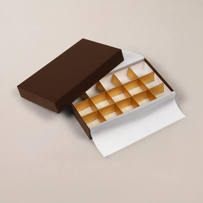 チョコレートギフトボックス  FEATHER CASE 4仕切/6仕切/9仕切/15仕切/20仕切  ブラウン・レッド (20個)