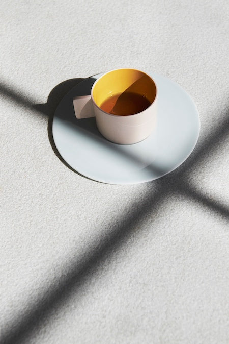 1616/ arita japan  S&B CoffeeCup White/Light Brown/Light Pink