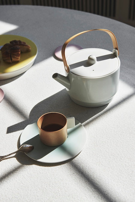 1616/ arita japan  S&B CoffeeCup White/Light Brown/Light Pink