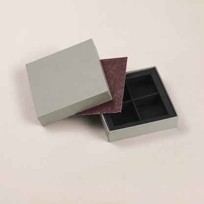 チョコレートギフトボックス  SQUARE BOX 3仕切/4仕切/6仕切  ボルドー･グレー (20個)