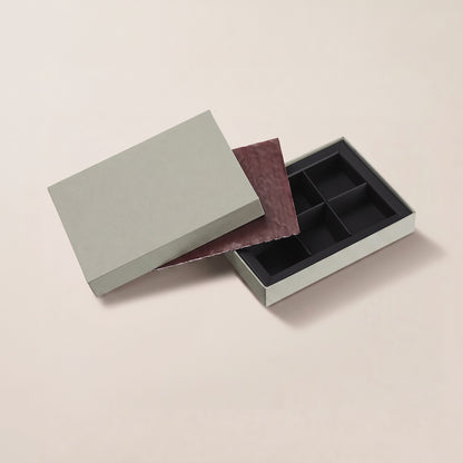チョコレートギフトボックス  SQUARE BOX 3仕切/4仕切/6仕切  ボルドー･グレー (20個)