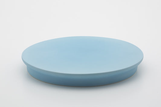 1616/ arita japan S&B Platter Blue/White/Light Blue Orange Grid/Red/Light Yellow