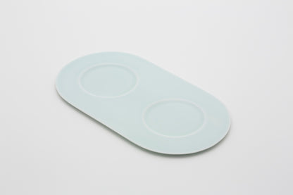 1616/ arita japan S&B Platter For Milk & Sugar Set White/Light Blue Pain White/Light Blue