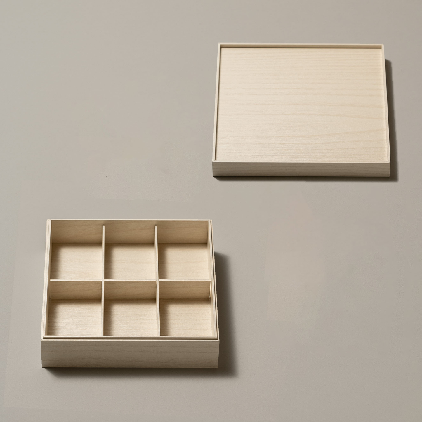 【サンプル 送料無料】UTSUWA　6.5寸　本体＋フタ＋仕切り1組セット　紙重箱　