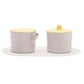 1616/ arita japan S&B MilkCan & SugarCan & Platter Set Yellow Light Pink/Light Yellow  Light Pink/Pain White