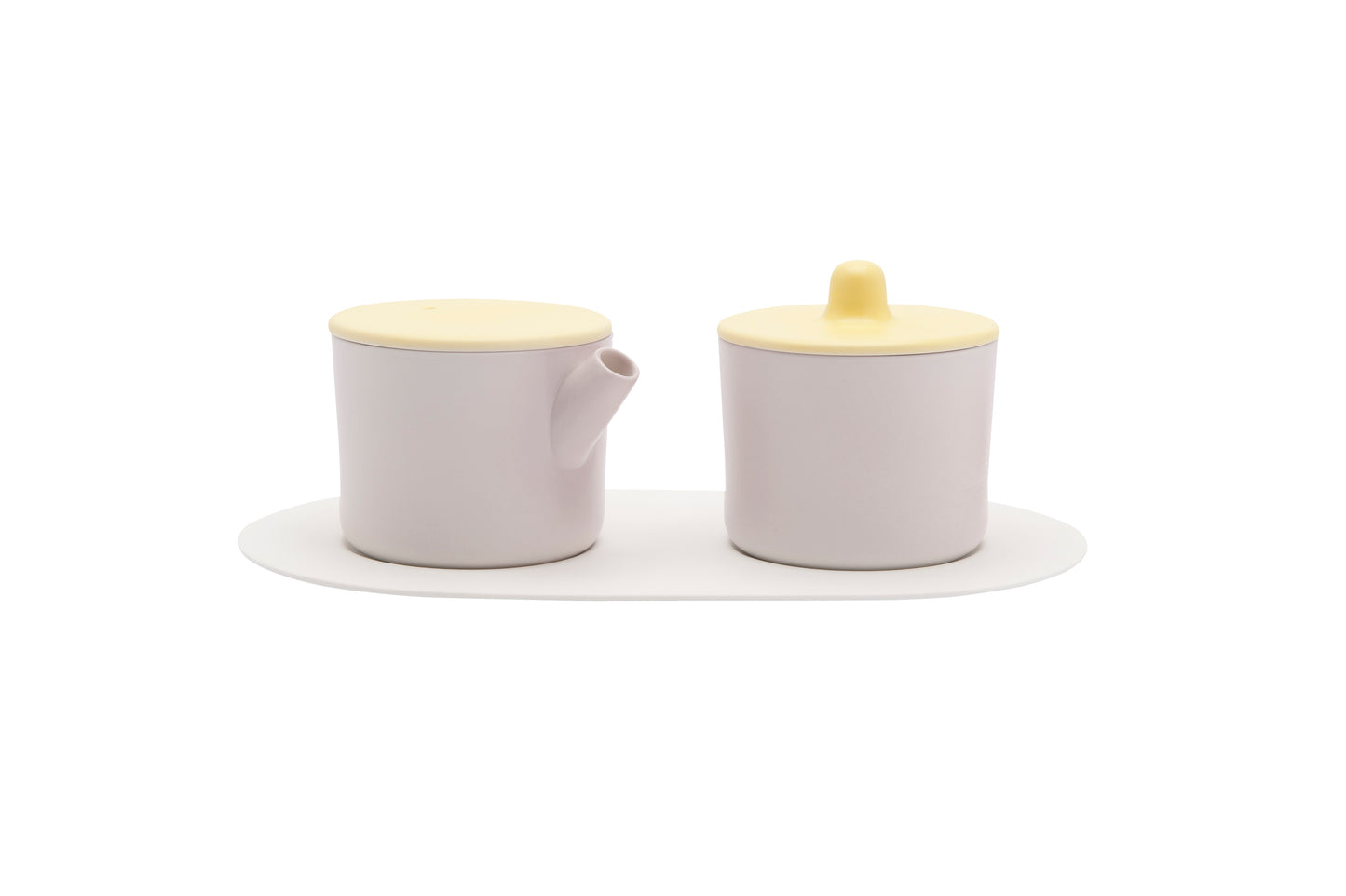 1616/ arita japan S&B MilkCan & SugarCan & Platter Set Yellow Light Pink/Light Yellow  Light Pink/Pain White