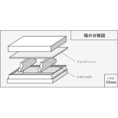 チョコレートギフトボックス  COMBI B CASE 3仕切/4仕切/6仕切 メタルネイビー・メタルゴールド  (20個)