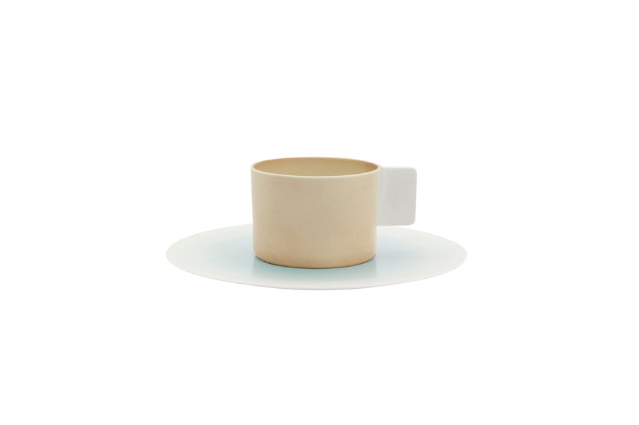 1616/ arita japan  S&B CoffeeCup White/Light Brown/Light Pink