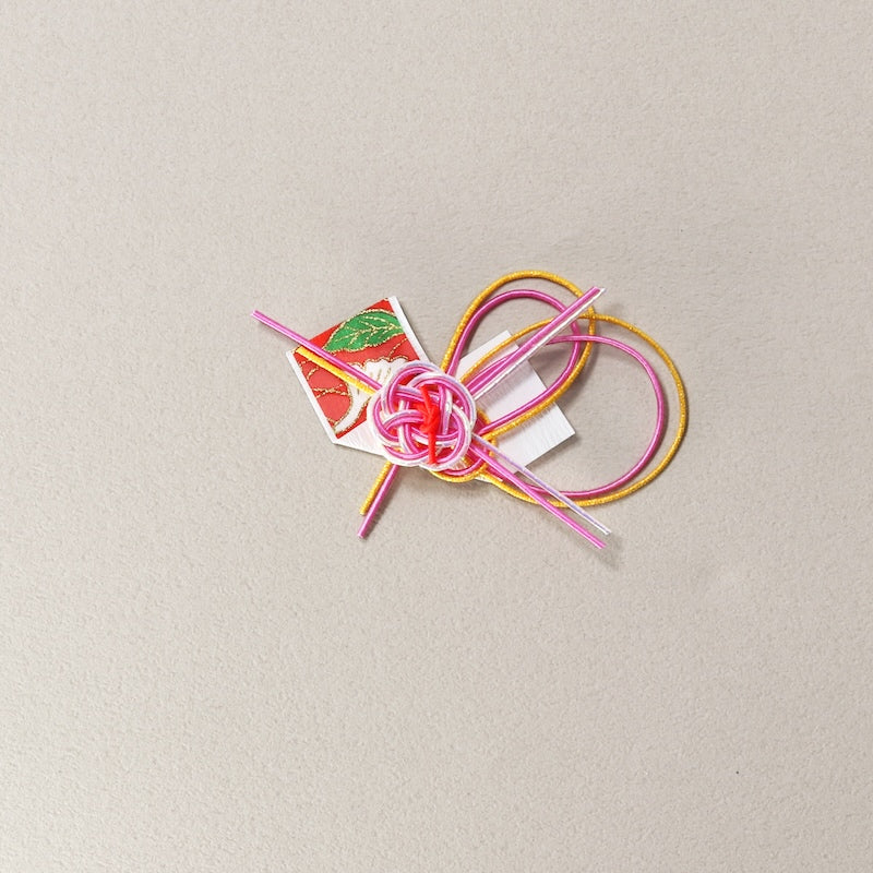 料理飾り 【水引飾り】H-No9 ピンク / H-No11 黄緑 (両面テープ付き)  (100個)