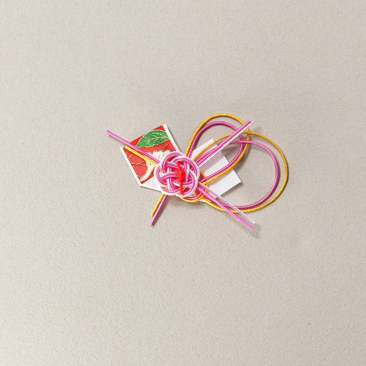 料理飾り 【水引飾り】H-No9 ピンク / H-No11 黄緑 (両面テープ付き)  (100個)