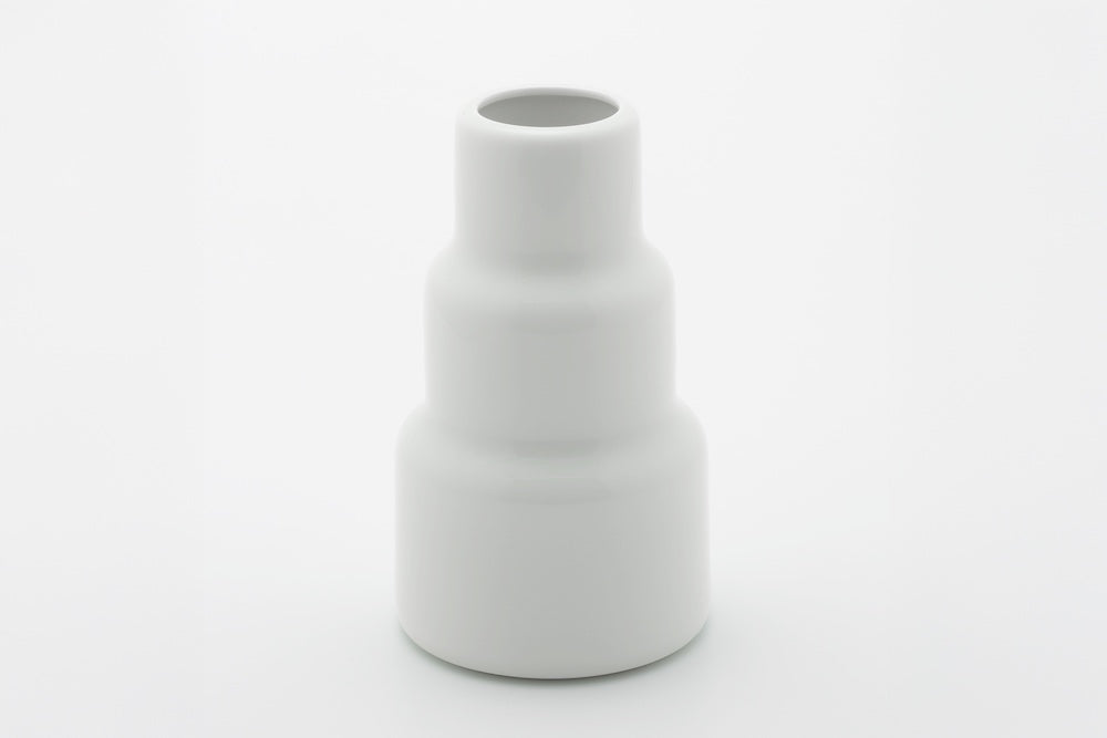 1616/ arita japan S&B Vase Low Silver Line/Light Blue/Pink/White