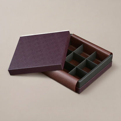 チョコレートギフトボックス  COMBI A CASE 1ヶ用/2仕切/3仕切/4仕切/5仕切/6仕切/9仕切/10仕切/12仕切/15仕切/20仕切 ブラック・ワインレッド (20個)