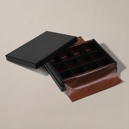 チョコレートギフトボックス  COMBI A CASE 1ヶ用/2仕切/3仕切/4仕切/5仕切/6仕切/9仕切/10仕切/12仕切/15仕切/20仕切 ブラック・ワインレッド (20個)