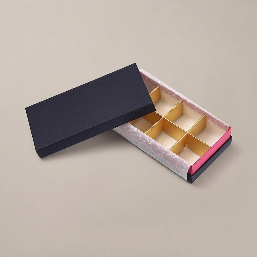 チョコレートギフトボックス  COMBI A CASE 4仕切/6仕切/8仕切 ネイビー/ピンク・ネイビー/オレンジ・ネイビー/グリーン  (20個)