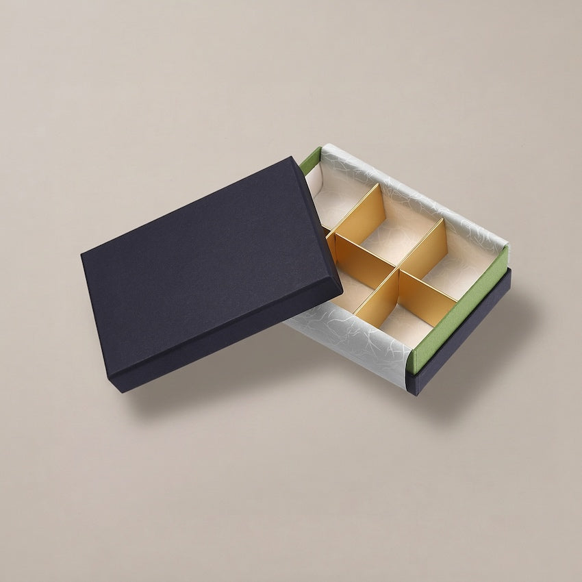 チョコレートギフトボックス  COMBI A CASE 4仕切/6仕切/8仕切 ネイビー/ピンク・ネイビー/オレンジ・ネイビー/グリーン  (20個)