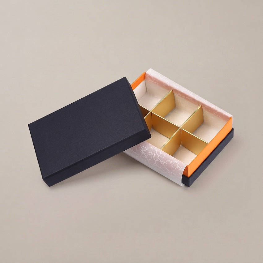 チョコレートギフトボックス  COMBI A CASE 4仕切/6仕切/8仕切 ネイビー/ピンク・ネイビー/オレンジ・ネイビー/グリーン  (20個)