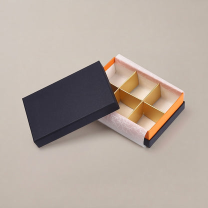 チョコレートギフトボックス  COMBI A CASE 4仕切/6仕切/8仕切 ネイビー/ピンク・ネイビー/オレンジ・ネイビー/グリーン  (20個)
