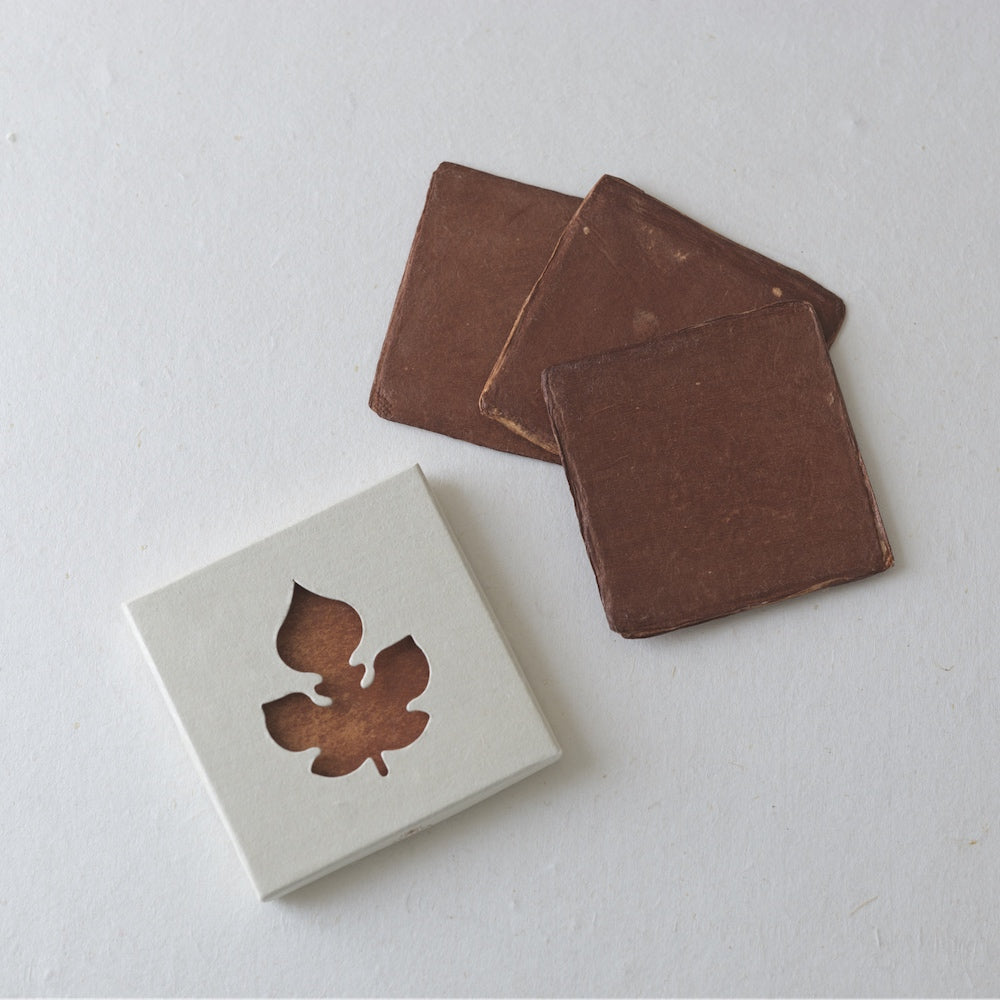 名尾手すき和紙/柿渋コースター（3枚入り）