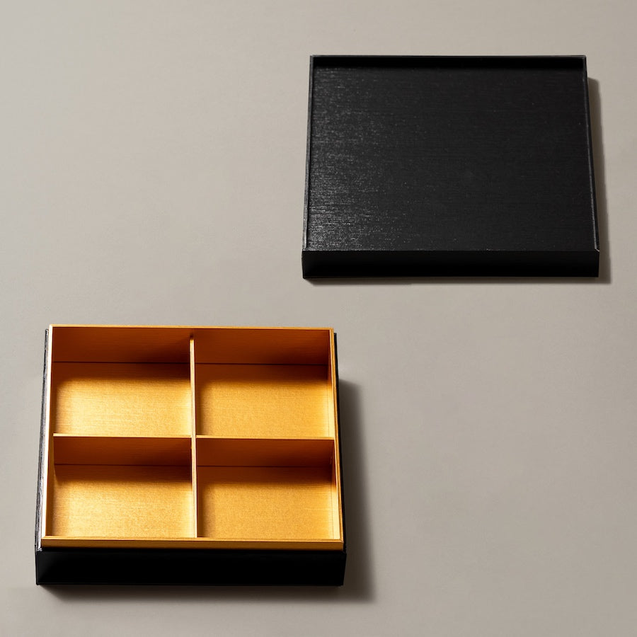 【サンプル 送料無料】UTSUWA　7寸　インロー見せ　本体＋フタ＋仕切り1組セット　紙重箱