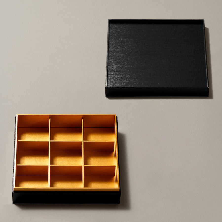 【サンプル 送料無料】UTSUWA　7寸　インロー見せ　本体＋フタ＋仕切り1組セット　紙重箱