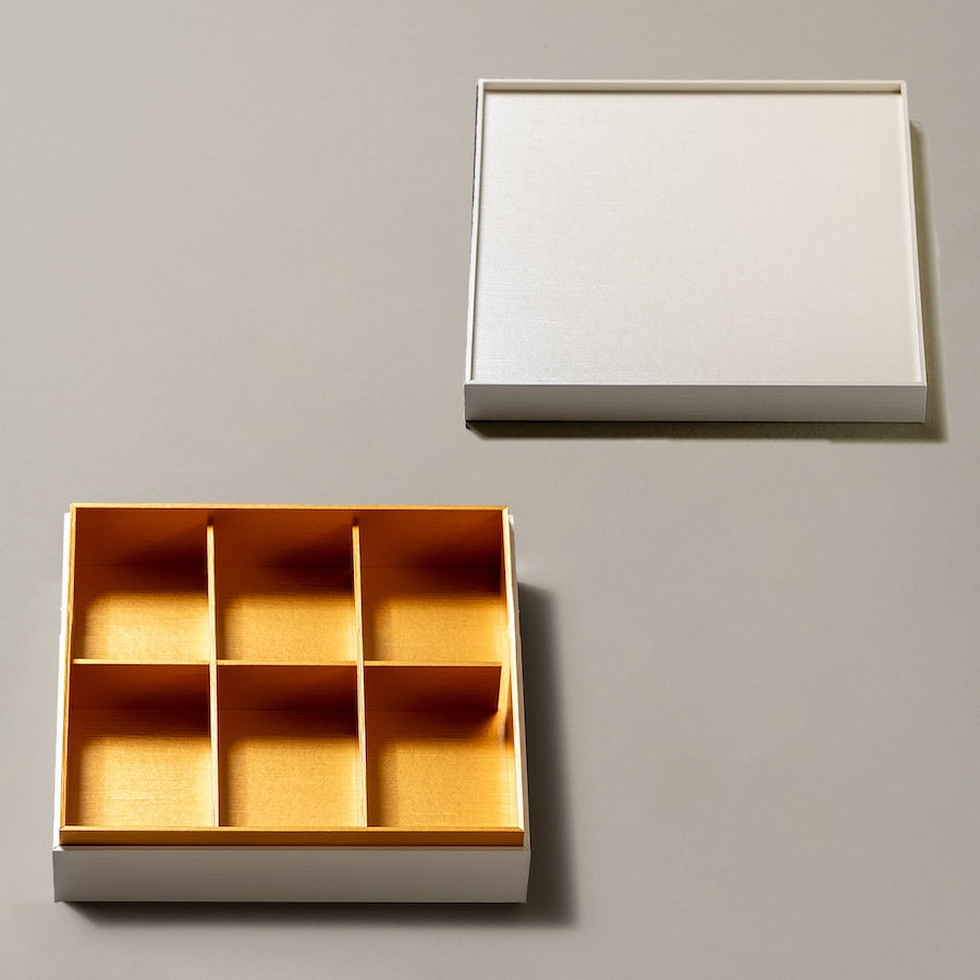 【サンプル 送料無料】UTSUWA　7寸　インロー見せ　本体＋フタ＋仕切り1組セット　紙重箱