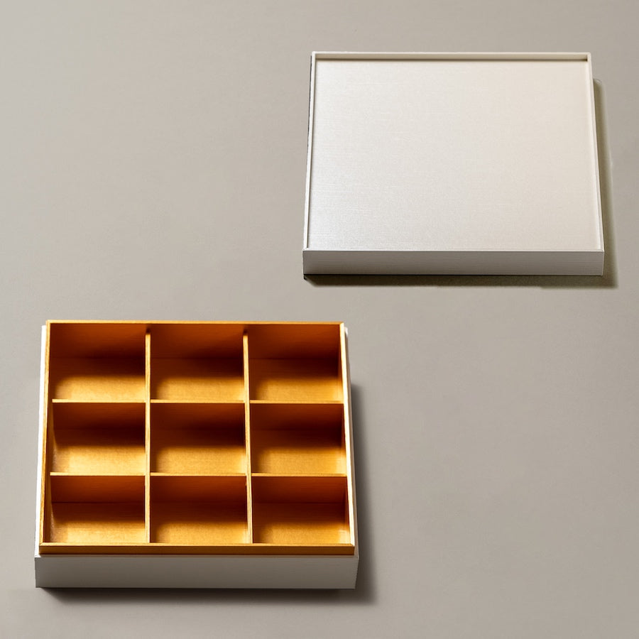 【サンプル 送料無料】UTSUWA　7寸　インロー見せ　本体＋フタ＋仕切り1組セット　紙重箱