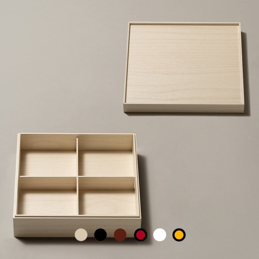 【サンプル 送料無料】UTSUWA　7寸　本体＋フタ＋仕切り1組セット　紙重箱　